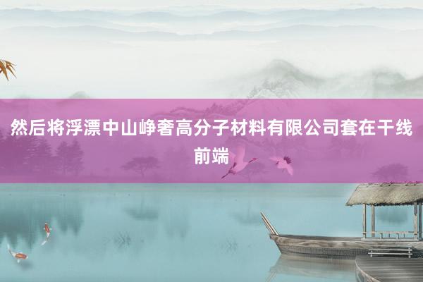 然后将浮漂中山峥奢高分子材料有限公司套在干线前端